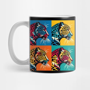 Wild Elegance Unleashed: Pop Art Leopard Masterpiece Mug